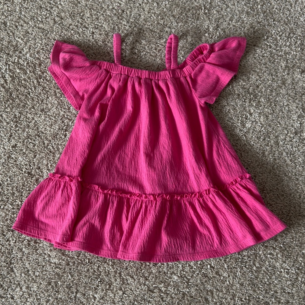Old Navy baby girls pink off shoulder cold shoulder dress size 12-18 months